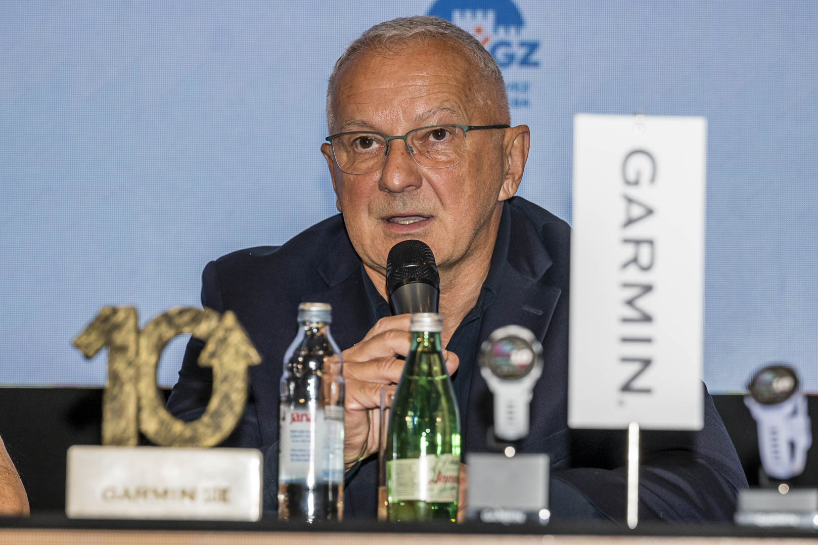A speaker addressing the Zagreb Marathon press conference